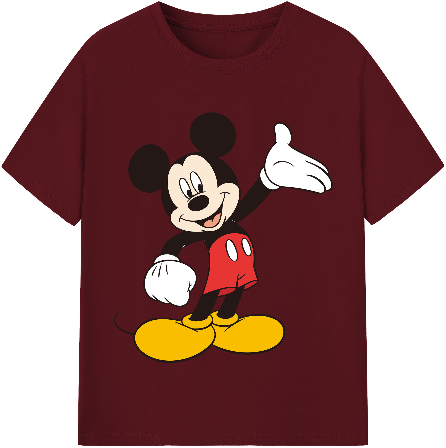 （画像用） ミッキーマウス Mickey Mouse 綿100％半袖Tシャツ（フロントプリント）